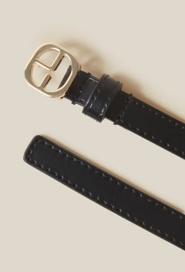 Claudie Pierlot CP Gold Buckle Leather Belt Accessories Belts