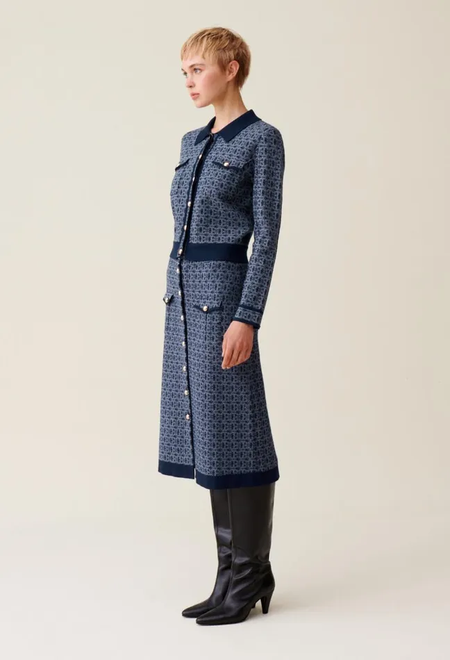 Claudie Pierlot CP Monogram Cardigan With Collar Clothes Knitwear And Cardigans