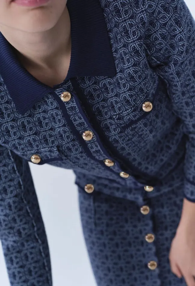 Claudie Pierlot CP Monogram Cardigan With Collar Clothes Knitwear And Cardigans