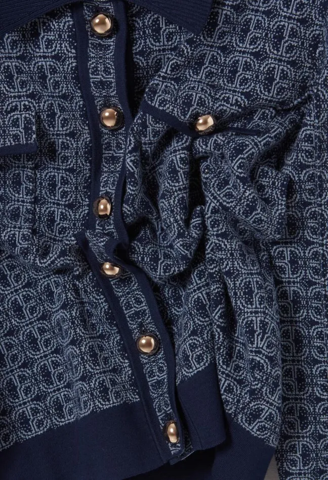 Claudie Pierlot CP Monogram Cardigan With Collar Clothes Knitwear And Cardigans