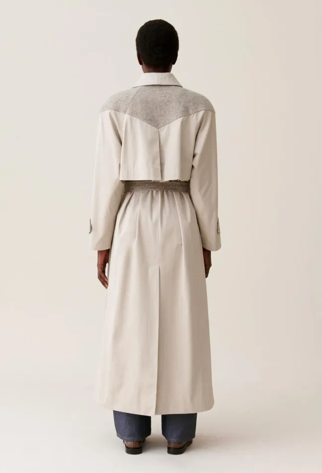 Claudie Pierlot Dualmaterial Long Trench Clothes Coats