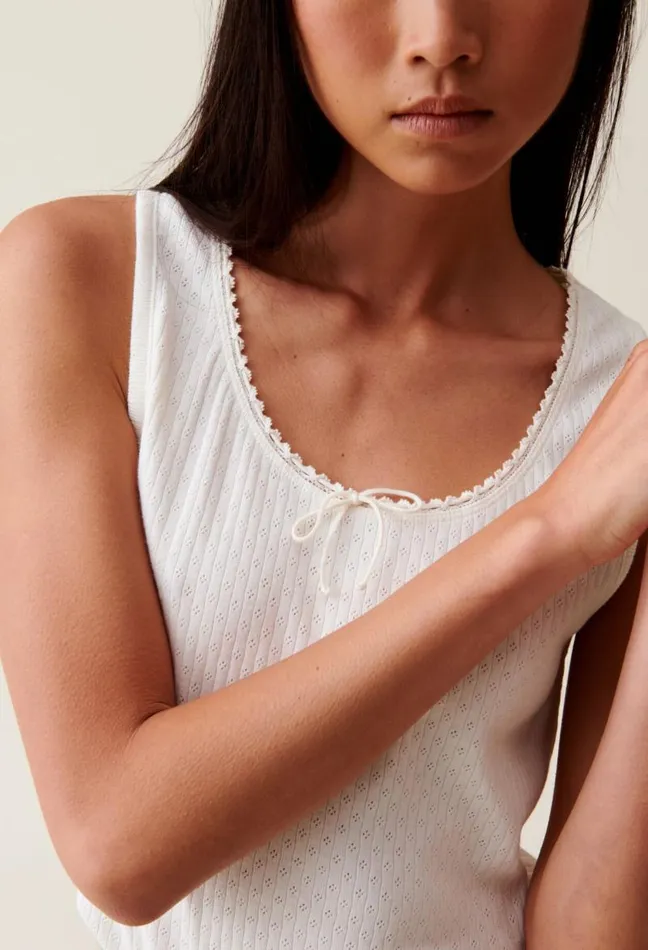Claudie Pierlot Ecru Lace Tank Top Clothes Tshirts