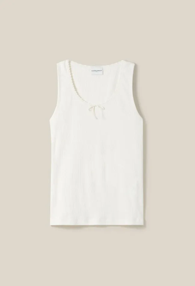 Claudie Pierlot Ecru Lace Tank Top Clothes Tshirts