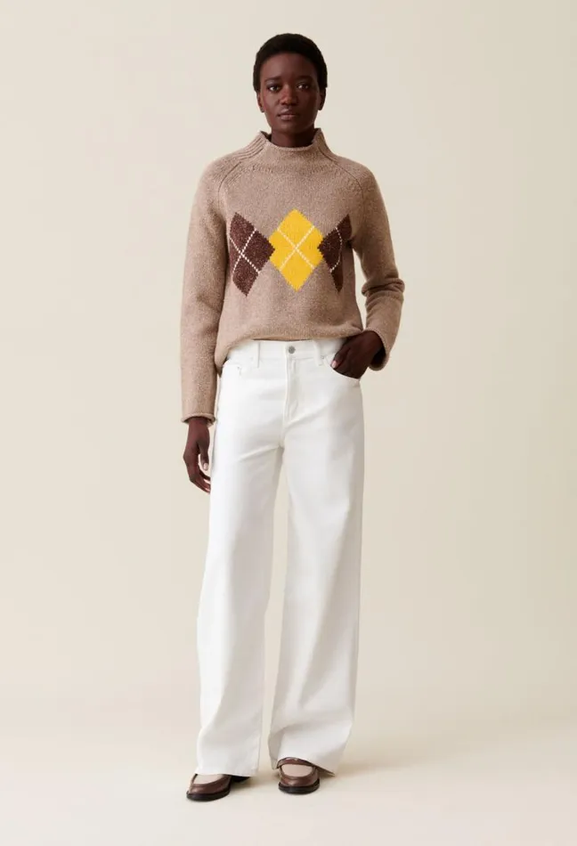 Claudie Pierlot Ecru Michel Baggy Straight Jeans Clothes Jeans And Trousers