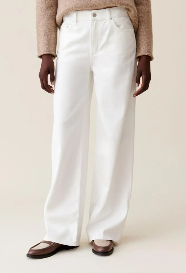 Claudie Pierlot Ecru Michel Baggy Straight Jeans Clothes Jeans And Trousers