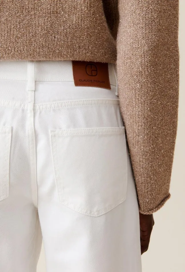 Claudie Pierlot Ecru Michel Baggy Straight Jeans Clothes Jeans And Trousers