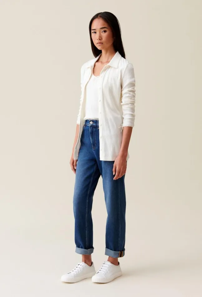 Claudie Pierlot Ecru Shirt Collar Top Clothes Knitwear And Cardigans