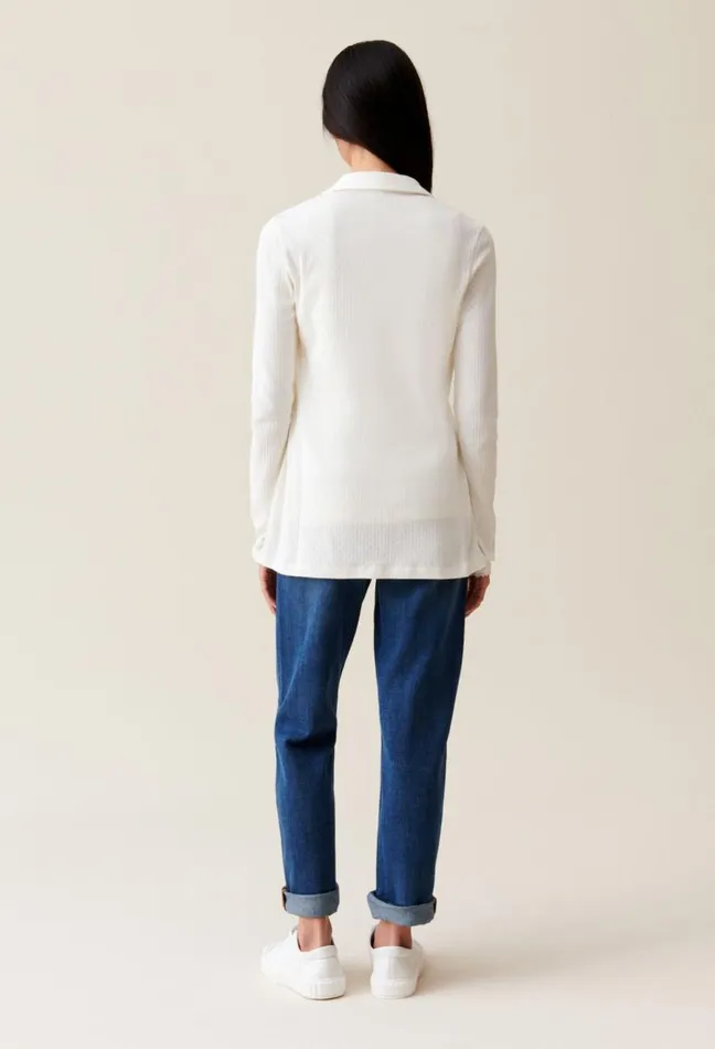 Claudie Pierlot Ecru Shirt Collar Top Clothes Knitwear And Cardigans