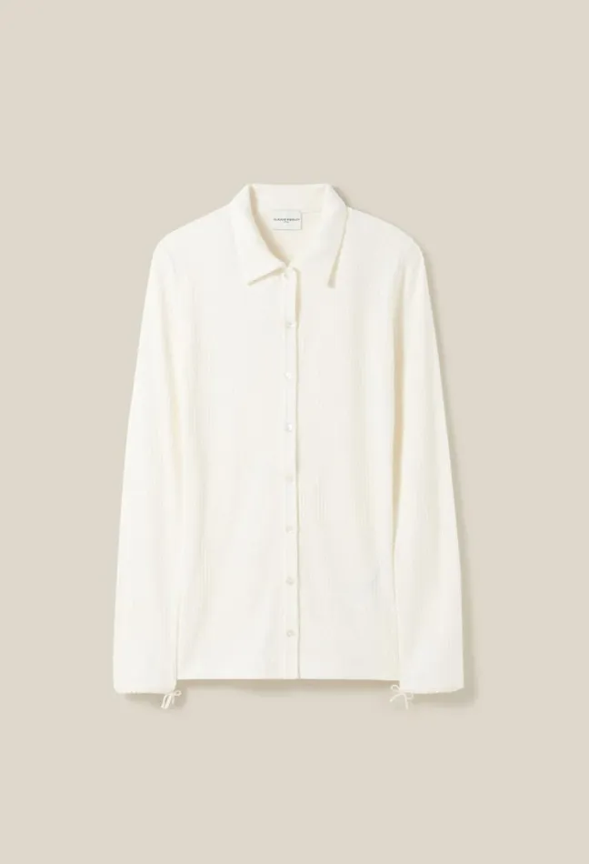 Claudie Pierlot Ecru Shirt Collar Top Clothes Knitwear And Cardigans