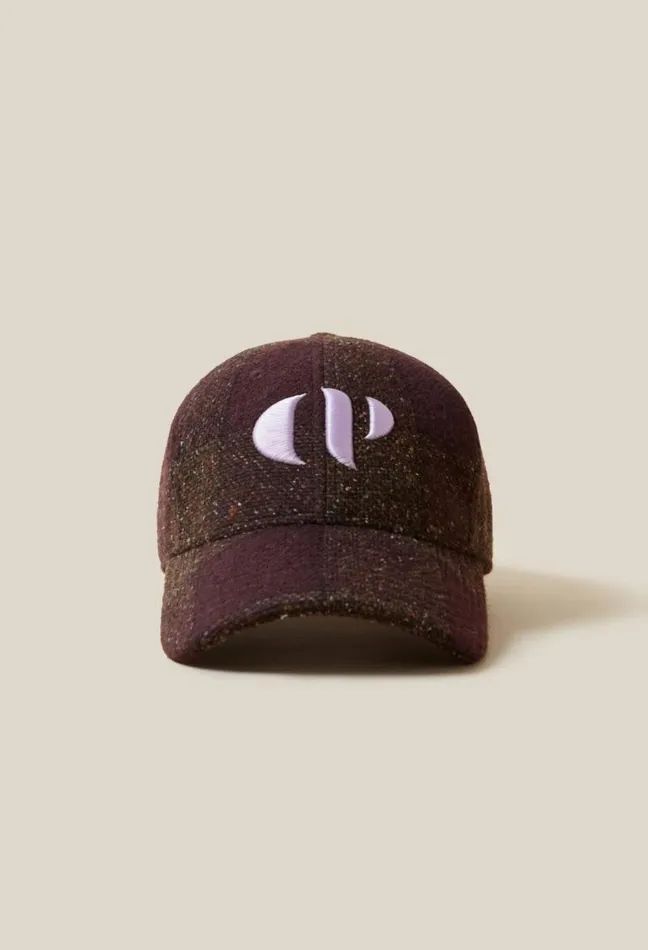 Claudie Pierlot Embroidered Tartan Cap CP Accessories Caps