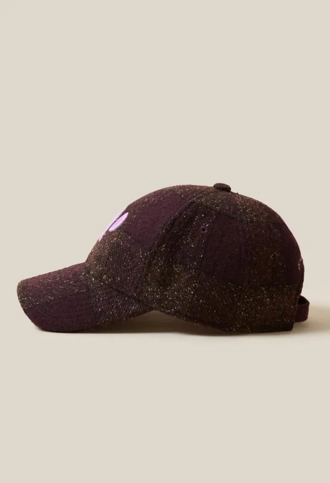 Claudie Pierlot Embroidered Tartan Cap CP Accessories Caps