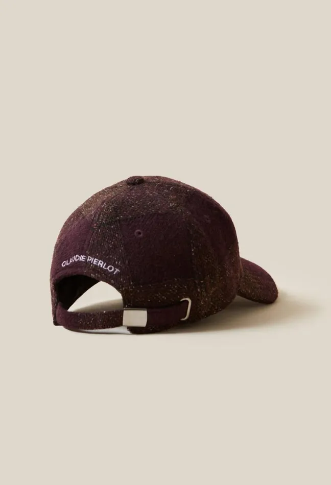 Claudie Pierlot Embroidered Tartan Cap CP Accessories Caps