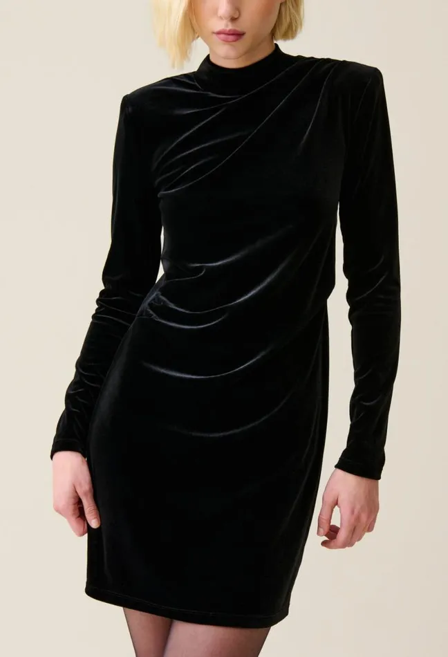 Claudie Pierlot Fitted Black Velvet Mini Dress Clothes Dresses