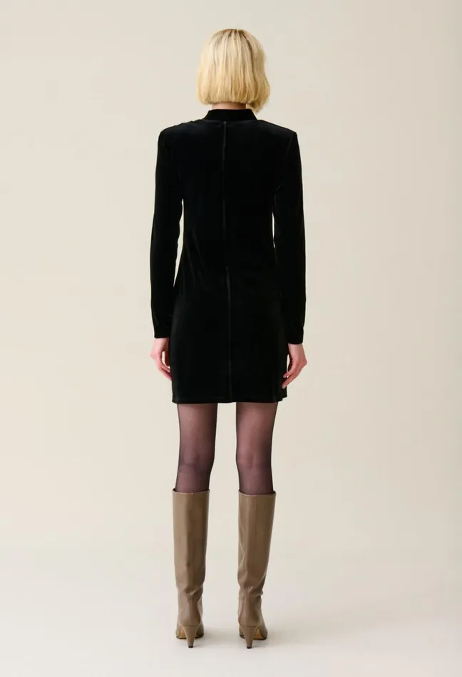 Claudie Pierlot Fitted Black Velvet Mini Dress Clothes Dresses