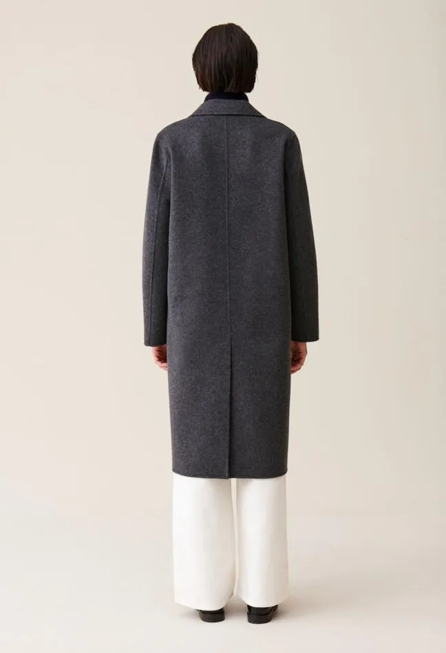 Claudie Pierlot Flecked Grey Doublesided Wool Coat Clothes Coats