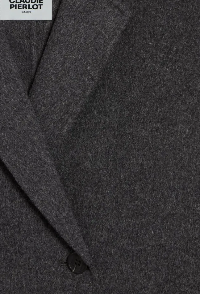 Claudie Pierlot Flecked Grey Doublesided Wool Coat Clothes Coats
