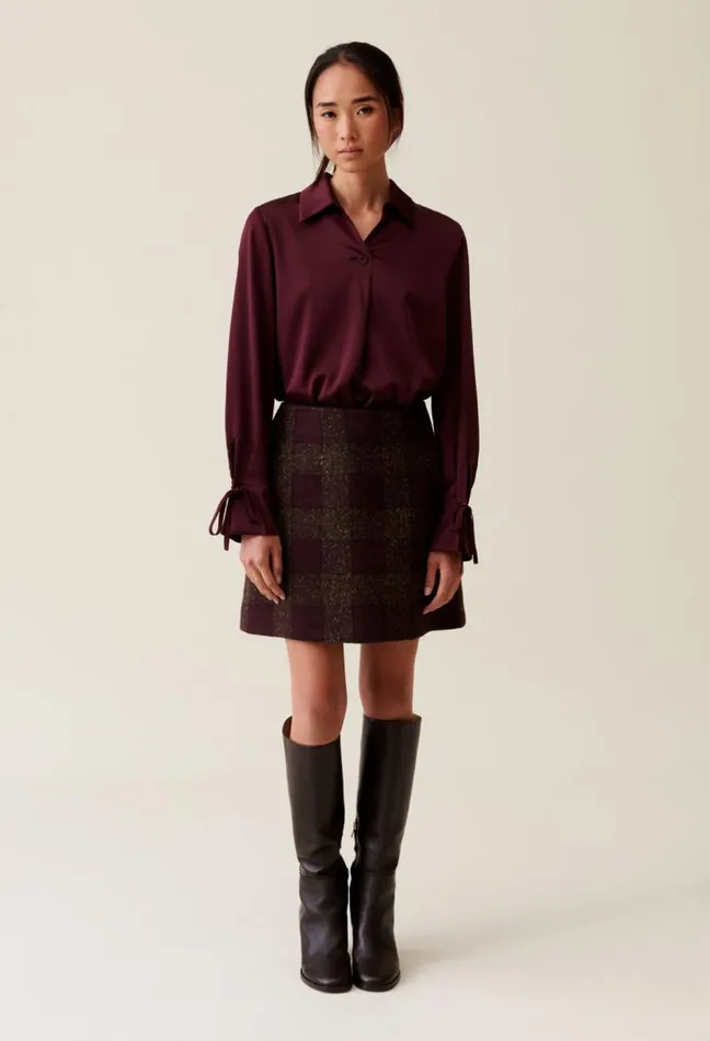 Claudie Pierlot Flowy Blouse With Open Neck Clothes Tops And Shirts