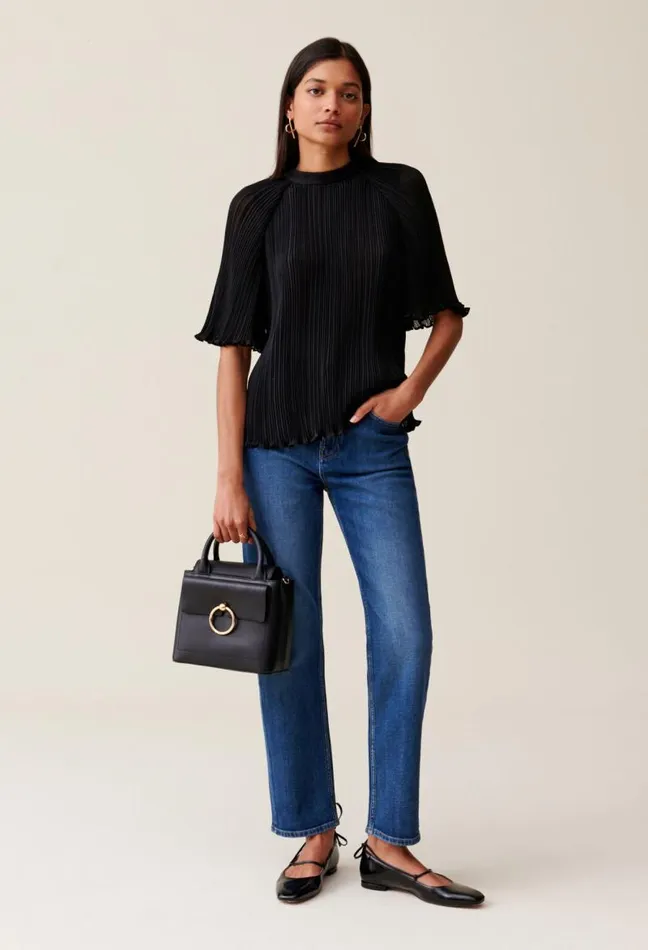 Claudie Pierlot Flowy Pleated Top Clothes Tops And Shirts