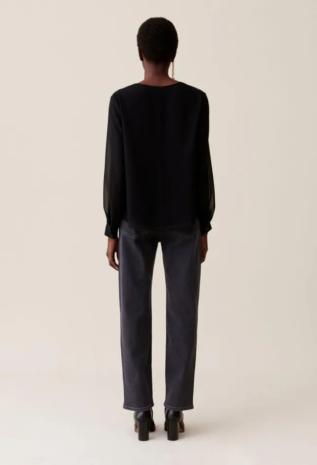 Claudie Pierlot Flowy Vneck Blouse Clothes Tops And Shirts