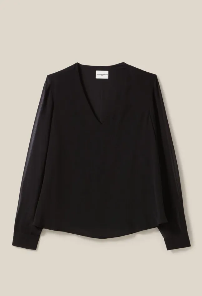 Claudie Pierlot Flowy Vneck Blouse Clothes Tops And Shirts