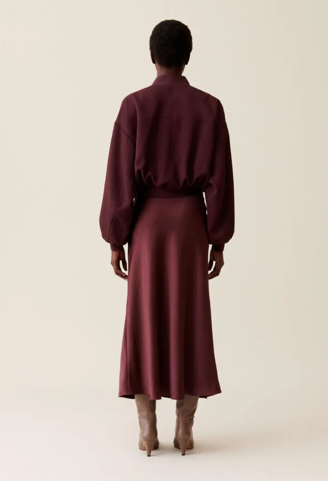 Claudie Pierlot Fluid Cappuccino Zip Bomber Clothes Jackets