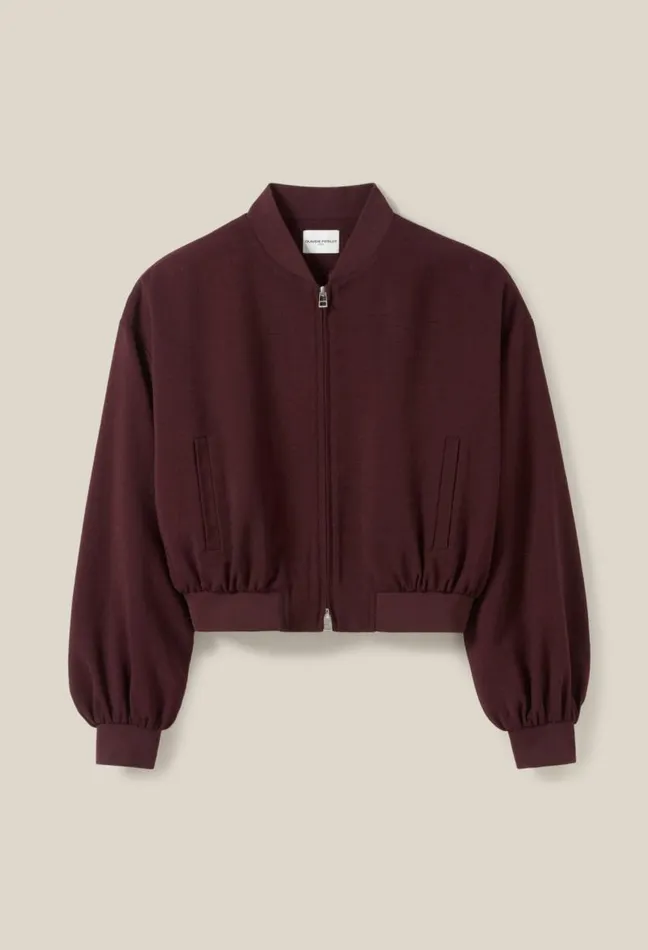 Claudie Pierlot Fluid Cappuccino Zip Bomber Clothes Jackets