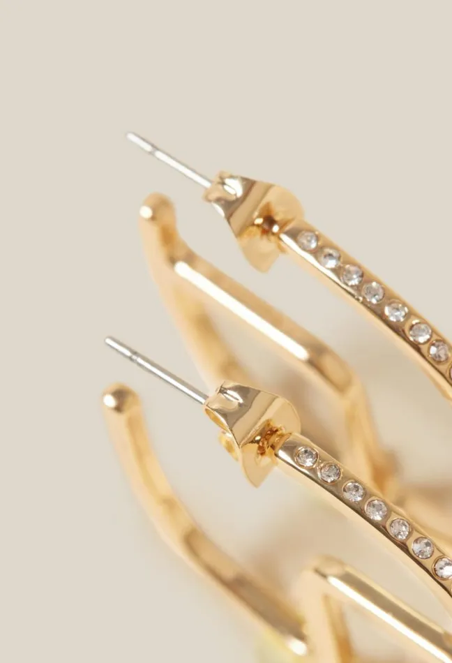 Claudie Pierlot Golden Brass CP Hoop Earrings Accessories Jewellery And Scrunchies