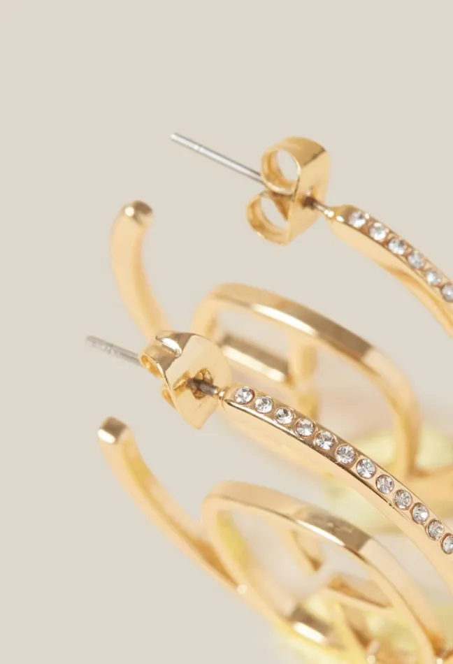 Claudie Pierlot Golden CP Single Hoop Earring Accessories Jewellery And Scrunchies