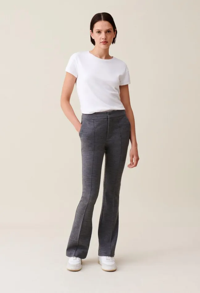 Claudie Pierlot Grey Fitted Flare Trousers Clothes Jeans And Trousers