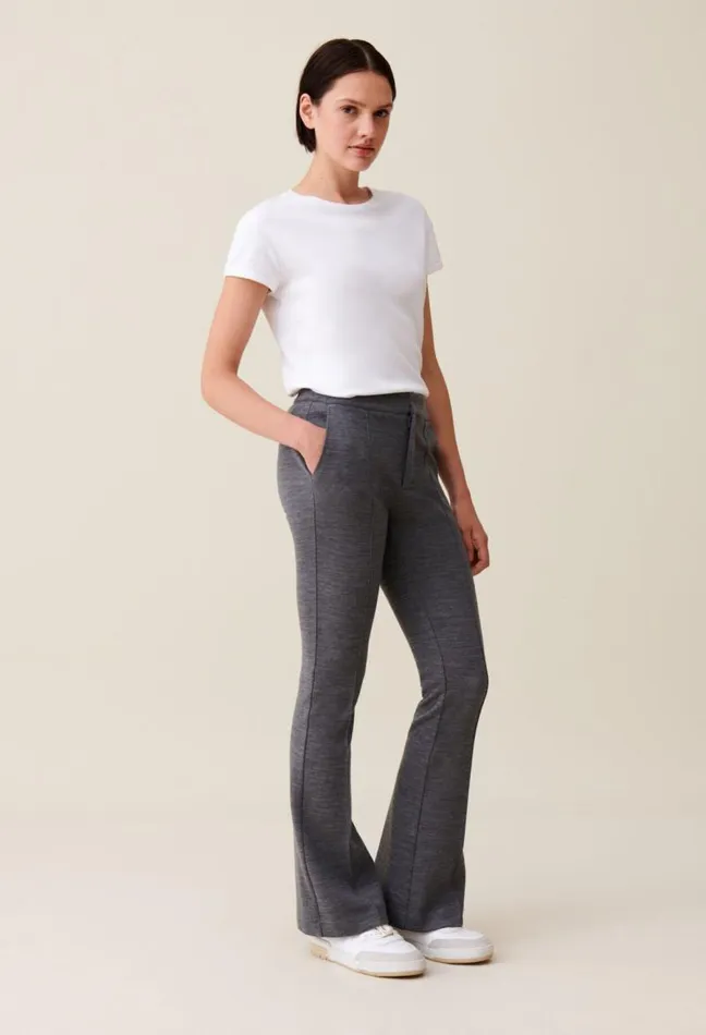 Claudie Pierlot Grey Fitted Flare Trousers Clothes Jeans And Trousers