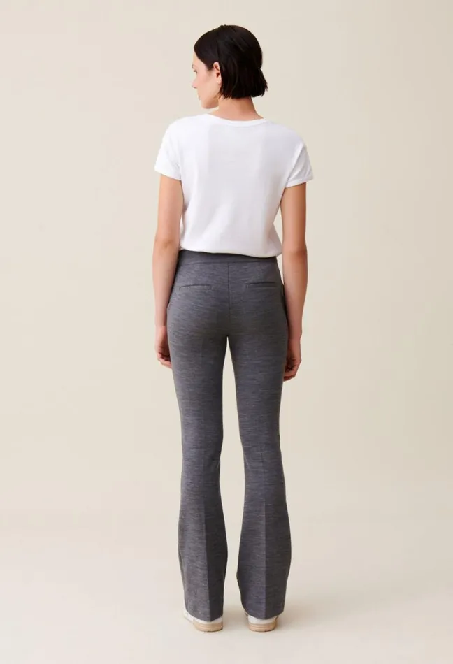 Claudie Pierlot Grey Fitted Flare Trousers Clothes Jeans And Trousers