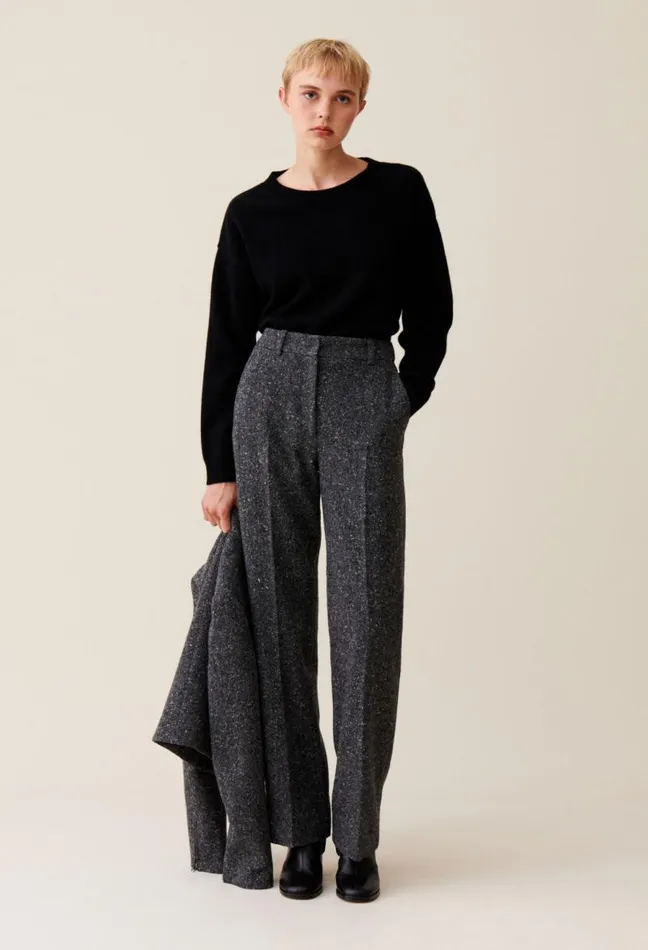 Claudie Pierlot Grey Wool Suit Trousers Clothes Jeans And Trousers