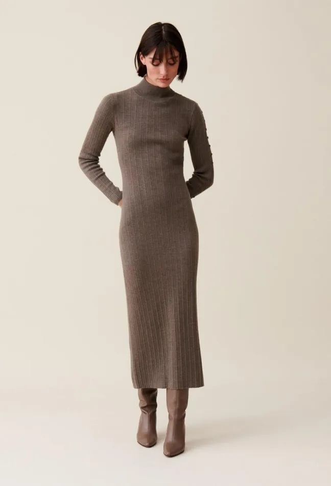 Claudie Pierlot High Neck Knit Dress Clothes Dresses