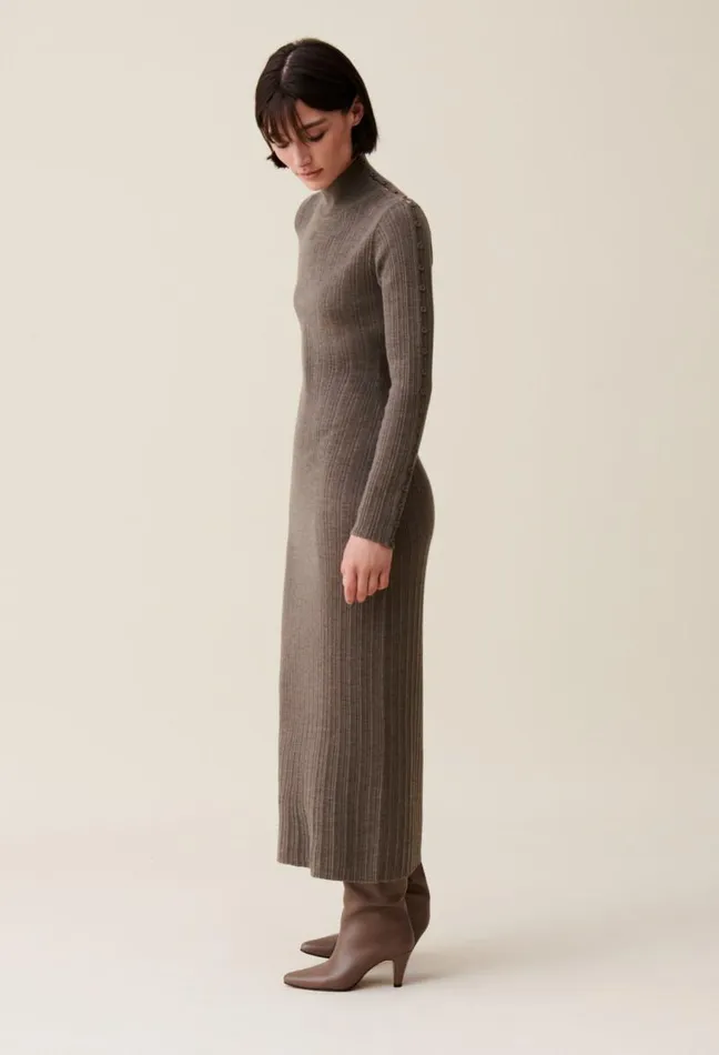 Claudie Pierlot High Neck Knit Dress Clothes Dresses