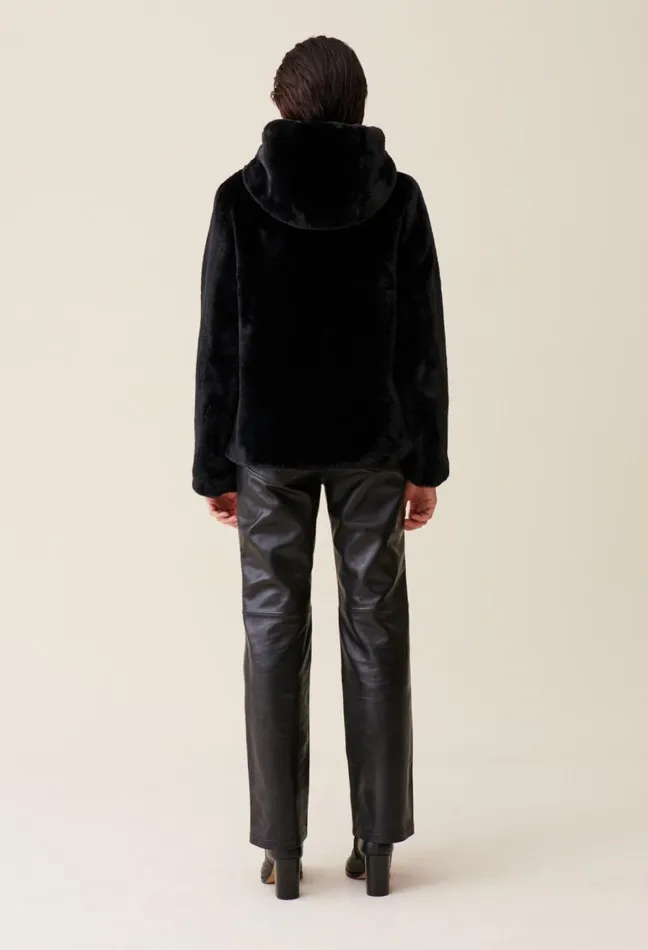 Claudie Pierlot Hooded Faux Fur Jacket Clothes Coats