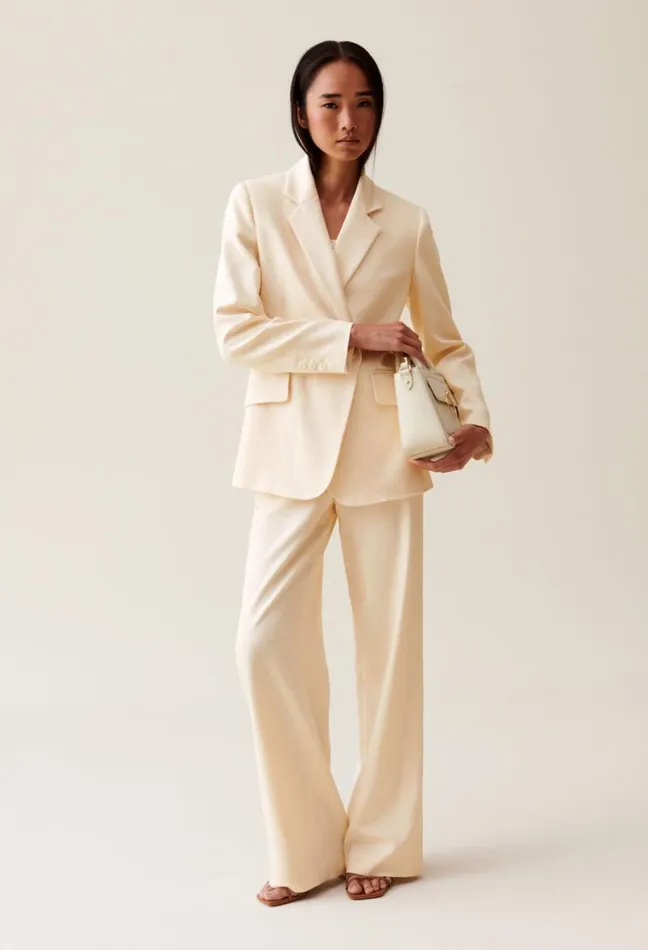 Claudie Pierlot Ivory Tailored Trousers Clothes Jeans And Trousers