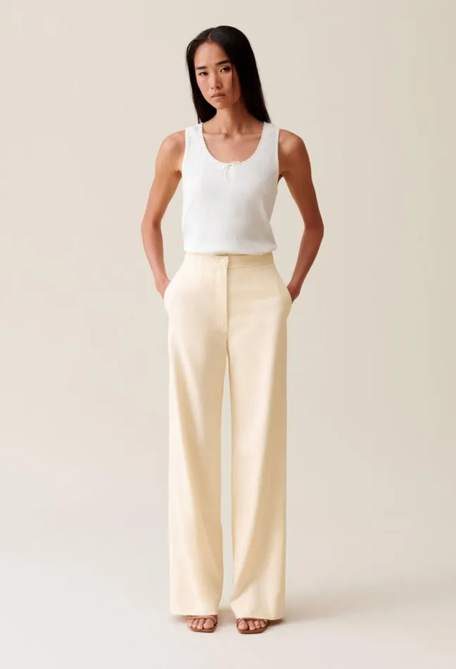 Claudie Pierlot Ivory Tailored Trousers Clothes Jeans And Trousers