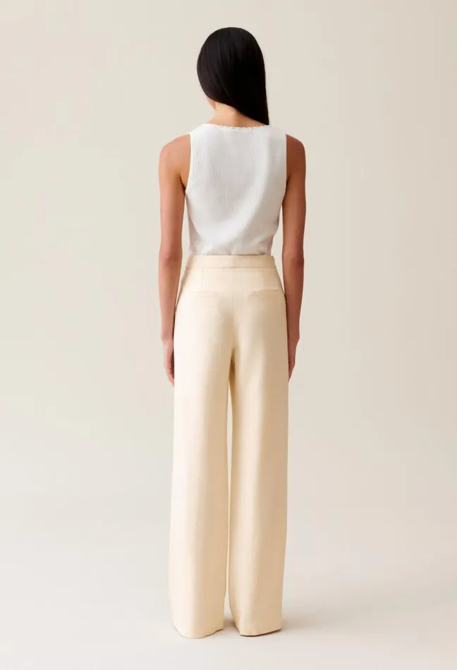 Claudie Pierlot Ivory Tailored Trousers Clothes Jeans And Trousers