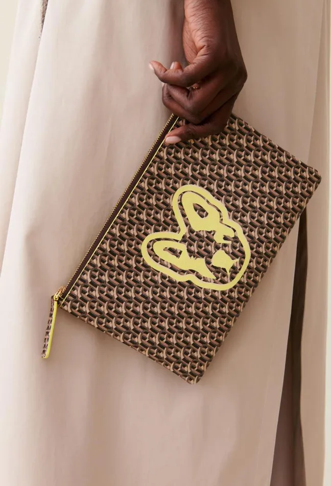 Claudie Pierlot Jean Toto CP Monogram Clutch Bags Small Leather Goods