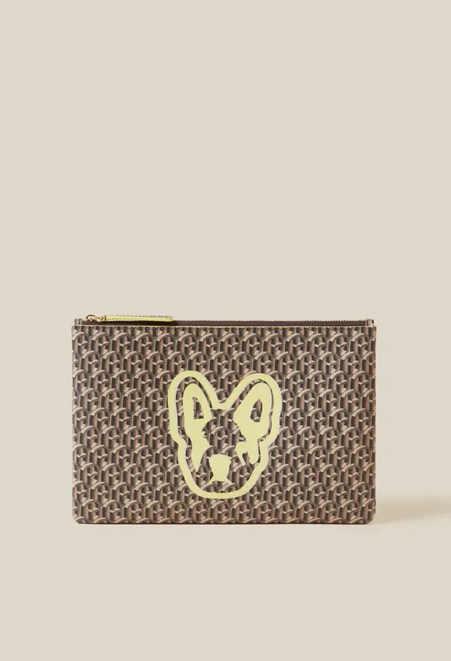 Claudie Pierlot Jean Toto CP Monogram Clutch Bags Small Leather Goods