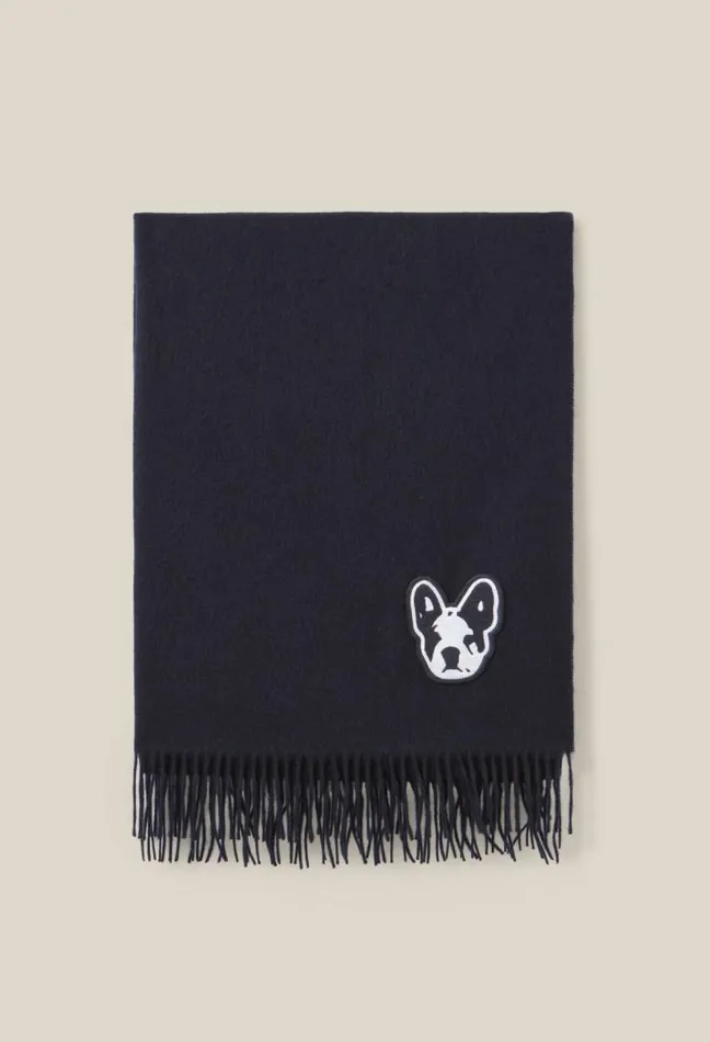 Claudie Pierlot Jean Toto Wool Scarf With Fringes Accessories Scarves Hats And Gloves