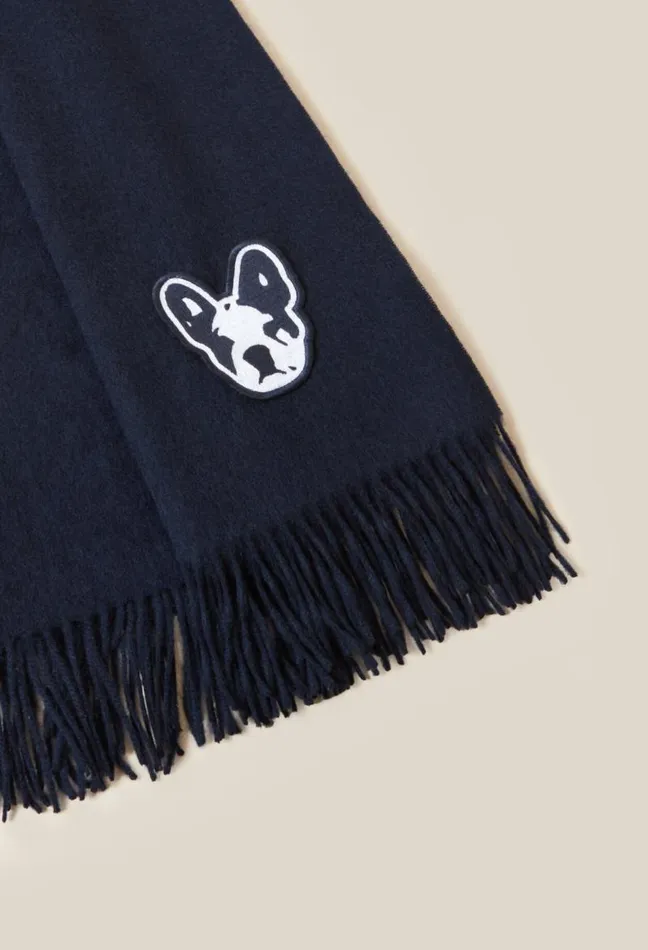 Claudie Pierlot Jean Toto Wool Scarf With Fringes Accessories Scarves Hats And Gloves