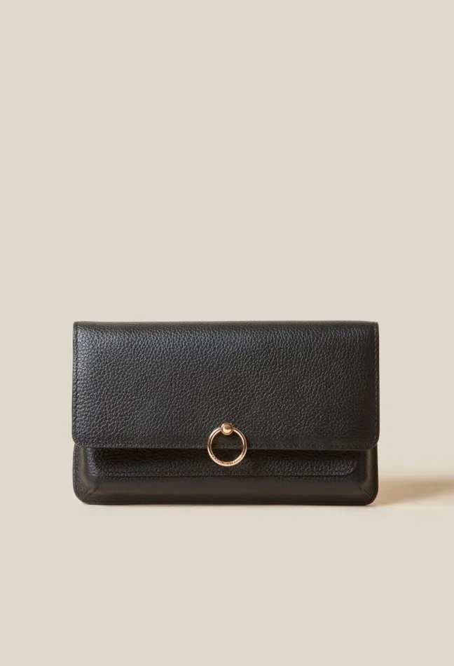 Claudie Pierlot Large Grained Leather Clutch Bags Small Leather Goods