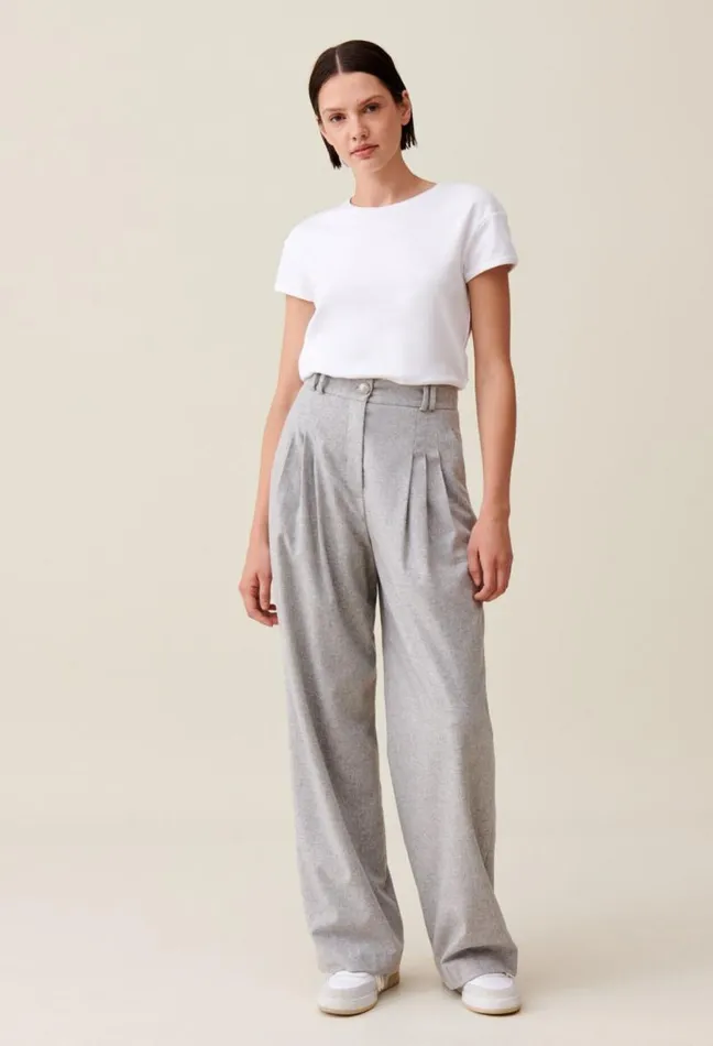 Claudie Pierlot Light Grey Wideknit Trousers Clothes Jeans And Trousers