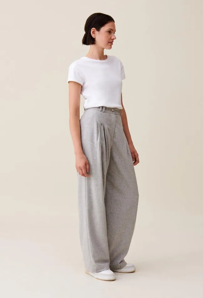Claudie Pierlot Light Grey Wideknit Trousers Clothes Jeans And Trousers