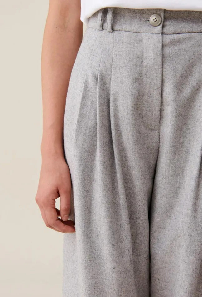 Claudie Pierlot Light Grey Wideknit Trousers Clothes Jeans And Trousers