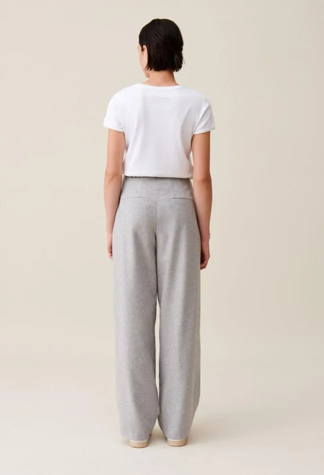 Claudie Pierlot Light Grey Wideknit Trousers Clothes Jeans And Trousers