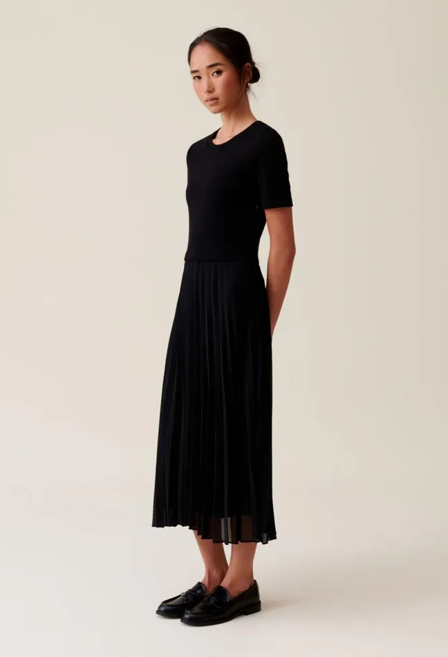 Claudie Pierlot Long Dualfabric Teli Dress Clothes Dresses