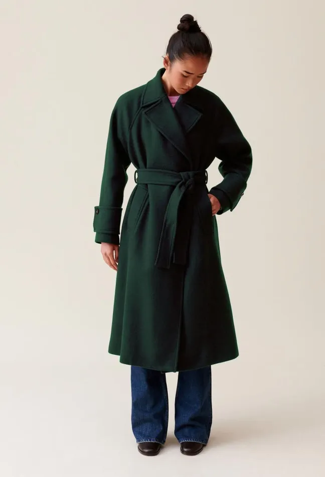 Claudie Pierlot Long Green Trench Coat Clothes Coats