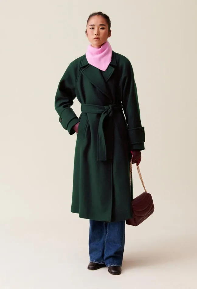 Claudie Pierlot Long Green Trench Coat Clothes Coats